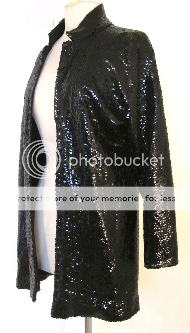 VINTAGE 1970s HALSTON black SEQUIN JACKET XS/S/M Ladies  